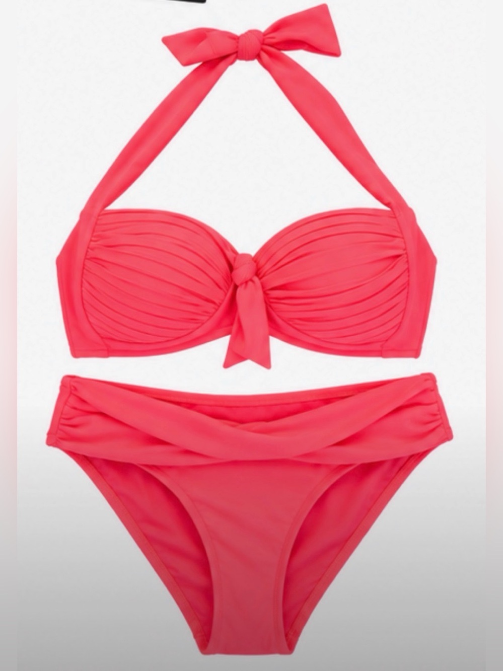 Seafolly Neon Coral Twist Front Bikini Top & bottom